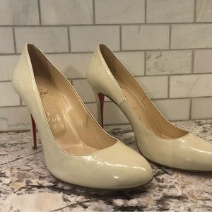 Christian Louboutin Patent Ivory Heels EU 39